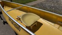 Wenonah Prism - Aramid Ultralight, Silver Trim, Center Pedestal Seat, Footbrace, Outfitter Edition - Blem - Image 4