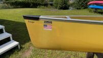 Wenonah Escape - Aramid Ultralight, Silver Trim, Ash Yoke, Bucket Seats, Foot Brace Installed - Blem - Image 2