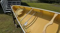 Wenonah Escape - Aramid Ultralight, Silver Trim, Ash Yoke, Bucket Seats, Foot Brace Installed - Blem - Image 6