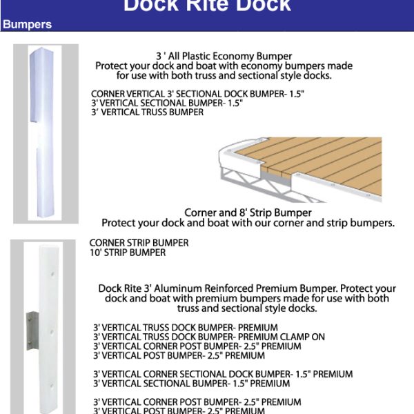Accessories – Dock Rite – Vertical, Corner and Strip Bumpers