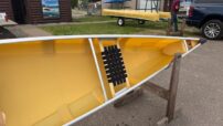 Wenonah Solo Plus - Aramid Ultra-Light, Silver Trim, Web Seats, Center Adjustable Hung Web Seat, Center and Stern Footbraces, Internal Felt Skid Plates - NOS - Image 6