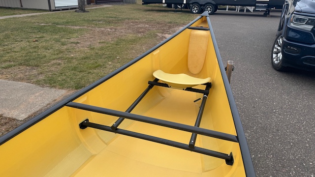 Wenonah Champlain - Aramid Ultralight, Black Trim, Bucket Seats, Ash Yoke, Foot Brace Installed, Integrated Skid Plates - NOS - Image 5
