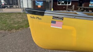 Wenonah Solo Plus - Aramid Ultra-Light, Silver Trim, Web Seats, Center Seat, Footbrace, Skid Plates - NOS