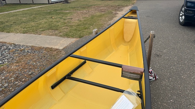 Wenonah Argosy Solo Canoe - Aramid Ultralight, Silver Trim, Center Adjustable Hung Web Seat - NOS - Image 5