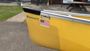 Wenonah Basswood 17 - Aramid Ultra-Light, Silver Trim, Ash Yoke, Hung Web Seats, Versa Gunwale, Outfitter Edition - Blem