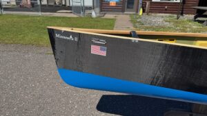 Wenonah Minnesota II Canoe - Graphite Ultra-Light w Gel Bottom, Wood Inwales, Bow and Stern Sliding Seats, 1 of a Kind - NOS