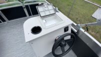 Paddle King - 2025 Lo Pro Angler - 13' - Small (Mini) Pontoon Boat, 20HP Mercury Motor, Custom Trailer, Bimini and Mooring Cover - Image 12