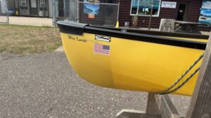 Wenonah Wee Lassie 12'6" - Aramid Ultra-Light, Black Aluminum Trim, Floor Mounted Seat, Foot Brace - Blem