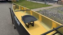 Wenonah Wilderness - Graphite Ultra Light, Wood Inwales w Black Accent, Center Pedestal Seat, Foot Brace - Blem - Image 4
