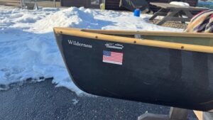 Wenonah Wilderness - Graphite Ultra-Light, Wood Trim w Black Accent, Center Pedestal Seat, Foot Brace - NOS