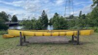 Wenonah Minnesota II Canoe - Aramid Super Lite, Black Trim, Graphite Seats, Foot Brace - Factory Demo - Image 3