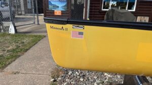 Wenonah Minnesota II Canoe - Aramid SuperLite, Black Trim, Bucket Seats, Foot Brace - Blem xxlbs