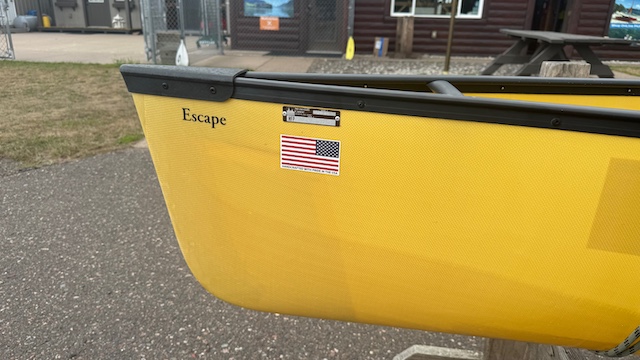 Wenonah Escape - Aramid SuperLight, Black Trim, Ash Yoke, Graphite Bucket Seats, Foot Brace Installed - NOS