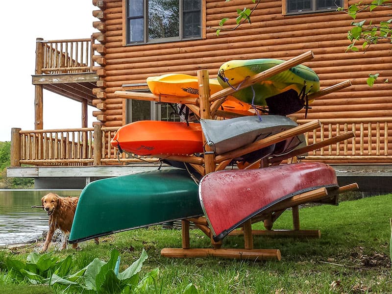 8 Sup and Kayak Storage Rack | Freestanding Log Rack