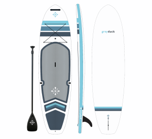 Grey Duck Coast – White – 11.4′ x 34″ – Stand Up Paddle Board with Paddle