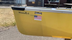 Wenonah Minnesota II Canoe - Aramid Ultralight, Silver Aluminum Trim, Bucket Seats, Foot Brace.  NOS
