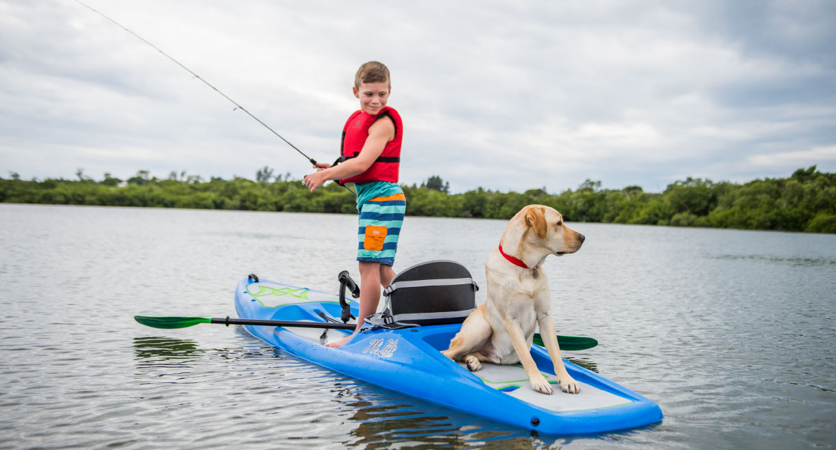 Perception Hi Five kids kayak with paddle deja vu - Some Beach Outfitters