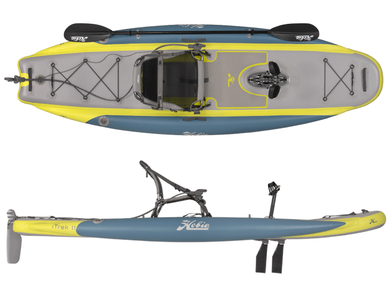 Hobie Mirage - iTrek 11 Deluxe Kayak Package with Mirage Drive Glide  Technology and Kick Up Fins