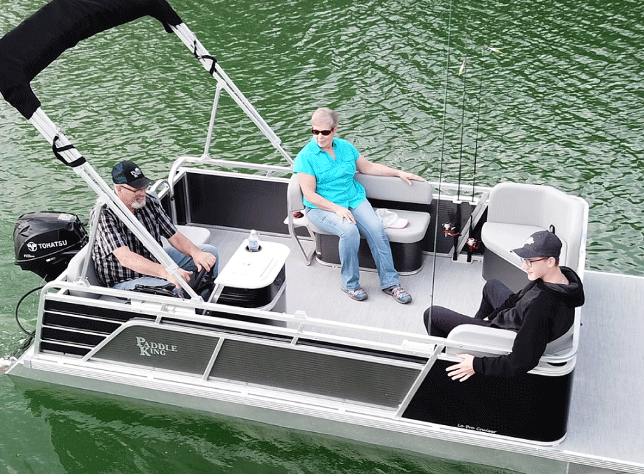 Paddle King - 2024 Lo Pro Angler - 13' - Small (Mini) Pontoon Boat, 20HP  Mercury Motor, Custom Trailer, Bimini and Mooring Cover